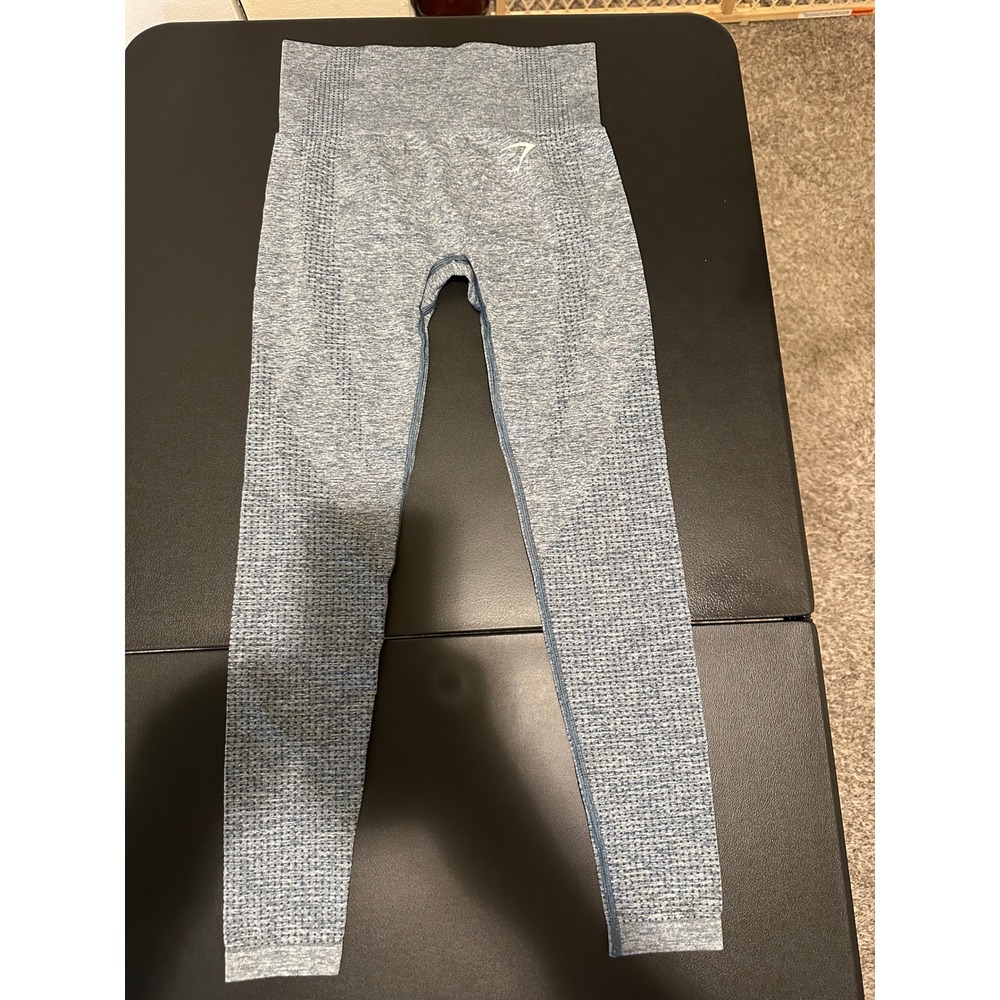Gymshark Vital Seamless Leggings Blue Marl High Waisted Athletic Tights Womens S